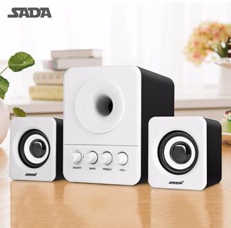 SADA Bedrade Mini USB Super Bass Subwoofer Speaker 2.1 3 Kanaals Computer Speakers Met USB 3.5mm connector Voor mp3 mobiel