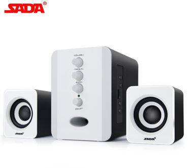 SADA D-226 Bluetooth Speaker Draadloze 2.1 3 Kanaal Bass Combinatie PC  MP3  Mobiel Speakers Ondersteuning FM TF USB 3.5MM AUX wit