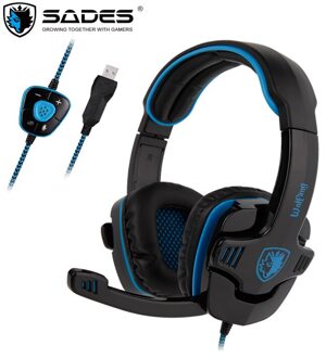 ! Sades SA-901 Gaming Headset 7.1 surround USB Hoofdtelefoon met Microfoon Noise Cancelling Microfoon voor Computer Laptop PC Gamer