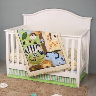 Safari Baby Nursery Crib Beddengoed Sets-Giraffen, Zebra, Olifanten, Leeuwen 3 Stuk Standaard Formaat Wieg Set