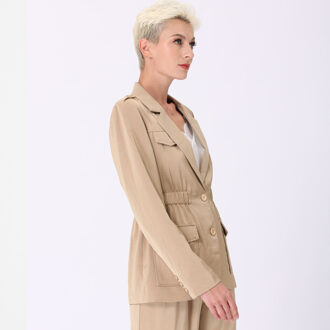 Safari blazer met gather taille Camel - S