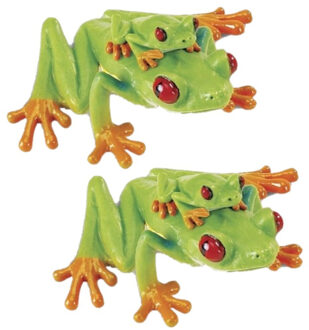 Safari LTD 2x stuks plastic speelgoed dieren figuur roodoog boomkikker 7 cm - Speelfiguren