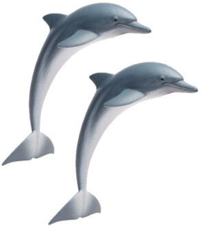 Safari LTD 2x stuks plastic speelgoed figuur dolfijn 11 cm - Speelfiguren