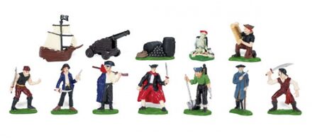 Safari LTD piraten speelset - accessoires - kunststof - 12x stuks