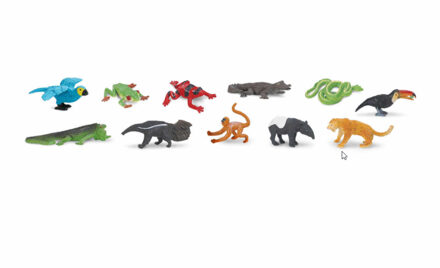 Safari LTD Plastic speelgoed dieren figuren - oerwoud wilde dieren - 11 stuks