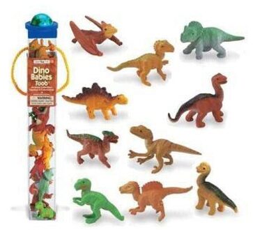 Safari LTD Plastic speelgoed figuren baby dino 12 stuks Multi