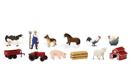 Safari LTD Speelgoed boerderij figuren - 12x - Plastic - speelfiguren - dieren