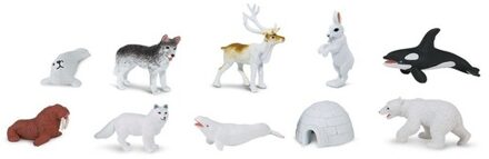 Safari LTD Speelgoed figuren - Noordpool thema - 10x stuks - kunststof - speelfiguren