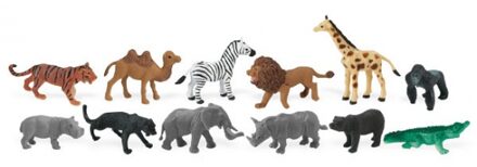Safari LTD Speelgoed figuren - wilde dieren - 12x - plastic - speelfiguren - diertjes Multi