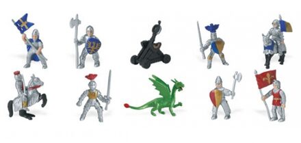 Safari LTD Speelgoed ridders en draken - speelfiguren - 12x stuks - speelgoed Multi