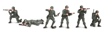 Safari LTD speelgoed soldaten - 6 stuks - plastic - 5 cm - speelgoedfiguren - soldaatjes Multi
