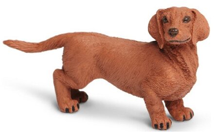 Safari LTD Speelgoed Teckel - 9 cm - bruin - kunststof - speelfiguur hond - huisdieren