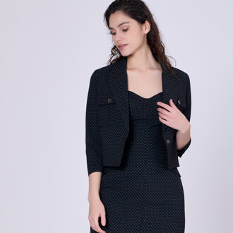 Safari zakken crop jack met stippenprint - maat XS Zwart