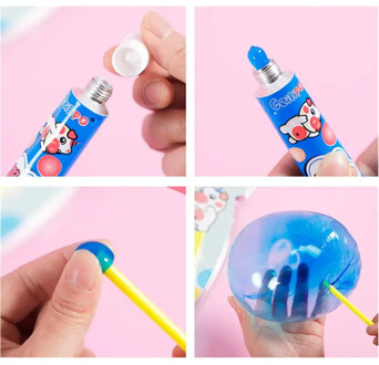 Safe Magic Bubble Glue Toy Blowing Colorful Bubble Ball Plastic Balloon Space Balloon Safe Practical Jokes Kids Toy Won't Burst