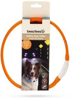 Safety Gear Glowy - Halsband Hond - Oranje - 65x2,5 cm