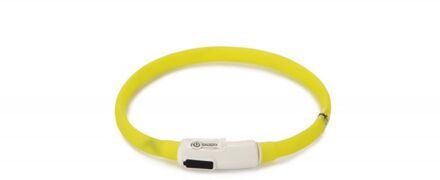 Safety Gear halsband met USB aansluiting Dogini geel 35 cm x 10 mm