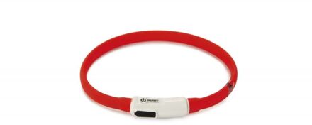 Safety Gear halsband met USB aansluiting Dogini rood 35 cm x 10 mm