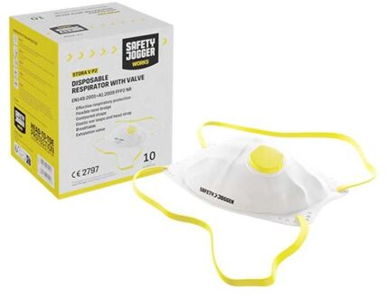 safety jogger met Ademventiel - P2 stofmasker - Wit - 1 maat