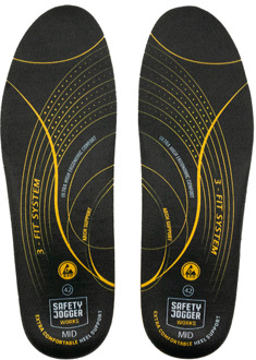 safety jogger SJ3FITM Inlegzool | Zwart/Geel | Maat 48 - 5400950011135