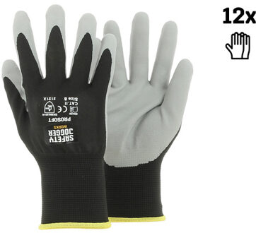 safety jogger Veiligheidshandschoenen | Met een grijze schuimnitril coating | Zwart | Maat 10 - SW0906010