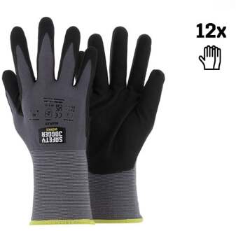 safety jogger Veiligheidshandschoenen met maximale beweeglijkheid | 12 Stuks | Zwart | Maat 9 - ALLF06009
