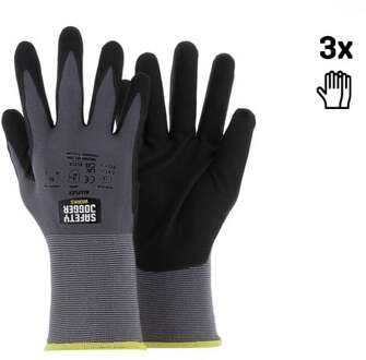 safety jogger Veiligheidshandschoenen met maximale beweeglijkheid | 3 Stuks | Zwart | Maat 9 - SW0306009