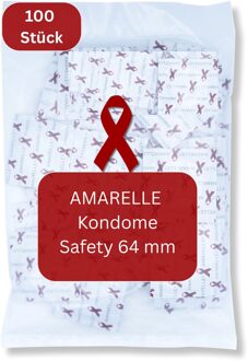 Safety Red Ribbon Condooms - Maat 64 100 stuks Transparant - 64 (omtrek 13-14 cm)
