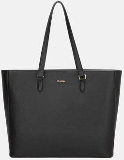 Saffiano shopper L zwart