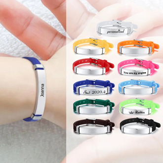 Safty Silicone Baby ID Bracelet Custom Name Girls Boy Children Rubber Brands Personalized Wristband