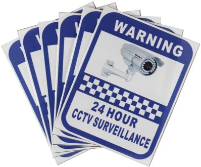 Safurance 6 Pack Security Camera Surveillance Waarschuwing Cctv Sticker 70X90 Mm Voor Home Office Security Veiligheid