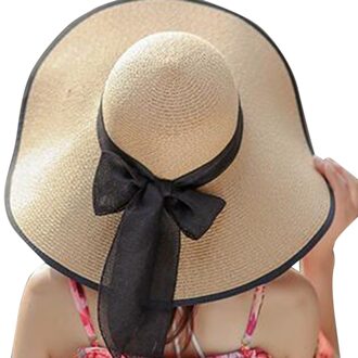 Sagace Emmer Hoed Zomer Vrouwen Grote Rand Strooien Hoed Zon Floppy Wide Brim Hoeden Strik Vouwen Strand Cap Шляпа женская Летняя koffie