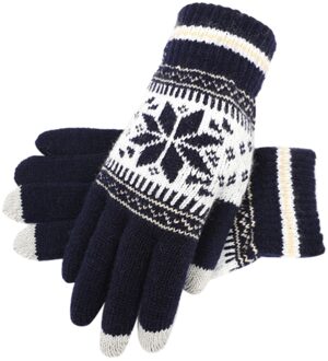Sagace Winter Outdoor Handschoenen Vrouwen Gebreide Sneeuwvlok Winter Wol Plus Fluwelen Mannen En Vrouwen Glovesп Женские Перчатки zwart
