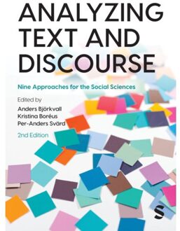 Sage Analyzing Text And Discourse - Anders Björkvall