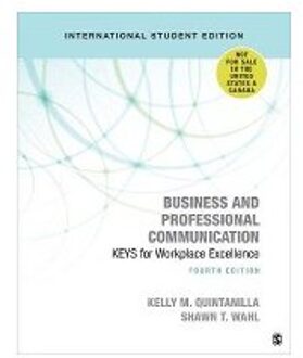 Sage Business And Professional Communication - International Student Edition - Quintanilla Miller