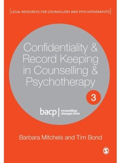 Sage Confidentiality & Record Keeping In Counselling & Psychotherapy - Mitchels, Barbara