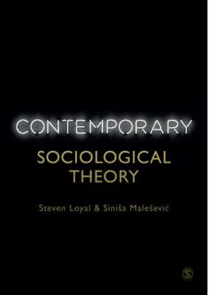 Sage Contemporary Sociological Theory - Loyal, Steven