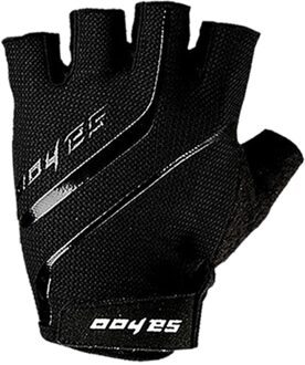 Sahoo 41914 Zomer Ademend antislip Half Vinger Fietsen Fiets Handschoenen Wanten Siliconen Gel Padded Voor Gym Fitness zwart / XXL