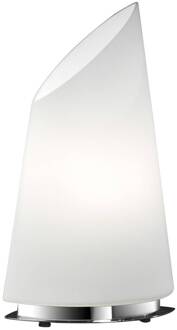 Sail glazen tafellamp, hoogte 33cm opaal, chroom