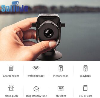 Sailvde Mini Compact Camera T6 Draadloze Wifi Draadloze Surveillance Camera 12x Zoom Lens Camera Micro Micro Camera Wifi 64G camera