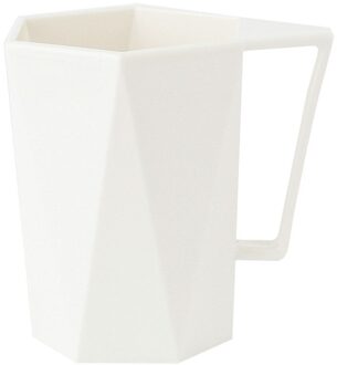 Saingace 1 Pc Novelty Cup Persoonlijkheid Melk Sap Citroen Mok Koffie Thee Herbruikbare Plastic Creatieve Geometrische Badkamer Wassen Cup #45 Beige