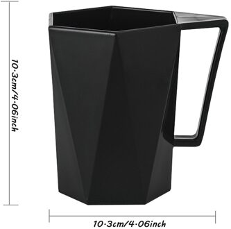 Saingace 1 Pc Novelty Cup Persoonlijkheid Melk Sap Citroen Mok Koffie Thee Herbruikbare Plastic Creatieve Geometrische Badkamer Wassen Cup #45 zwart