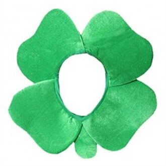 Saint Patricks Day 4 Blad Fluwelen Hoed Klaver Green Cap Volledige Gezicht Feestartikelen Ierse Cosplay Kostuum Hoofddeksels wit