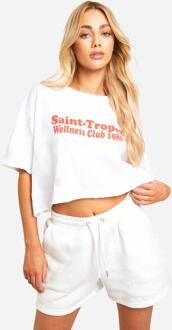 Saint Tropez Wellness Cropped T-Shirt, White - L