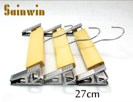 Sainwin 10 stks/partij 27 cm Hout kinderen kledingrek Kind Rack Houten Baby Hanger Broek clips