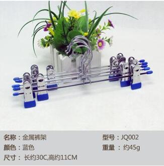 Sainwin 10 stks/partij 30 cm Metalen Hangers Voor Broek antislip Broek Clip Hangers voor Kleding Blauw