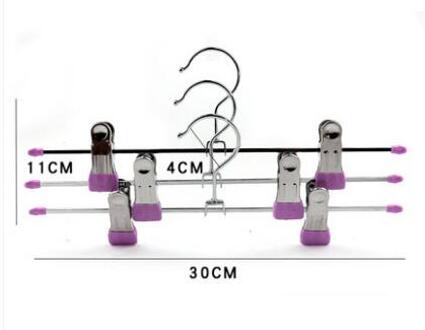 Sainwin 10 stks/partij 30 cm Metalen Hangers Voor Broek antislip Broek Clip Hangers voor Kleding licht paars