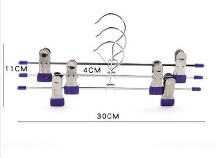 Sainwin 10 stks/partij 30 cm Metalen Hangers Voor Broek antislip Broek Clip Hangers voor Kleding Paars