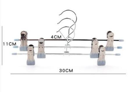 Sainwin 10 stks/partij 30 cm Metalen Hangers Voor Broek antislip Broek Clip Hangers voor Kleding zilver