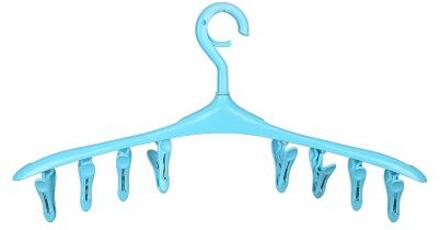 Sainwin 3 stks/partij 46.5 cm Roterende winddicht 8 clip hangers antislip plastic hanger ondergoed sokken drogen kledingrek Blauw