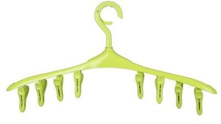 Sainwin 3 stks/partij 46.5 cm Roterende winddicht 8 clip hangers antislip plastic hanger ondergoed sokken drogen kledingrek groen
